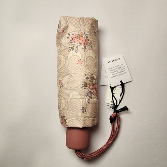 NWT Coach CCS84 Uv Protection Mini Umbrella With Floral Print - Picture 4 of 4